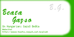 beata gazso business card